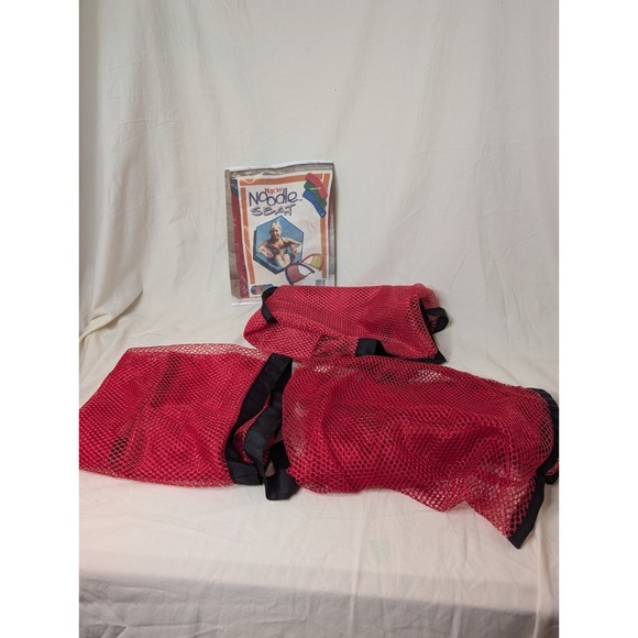 Other - Vintage Wacky Noodle Seat Fits Pool Noodles 3 Seats Included In Bundle Red Mesh